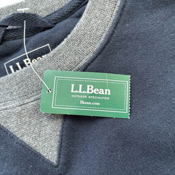 NWT Men’s LL Bean Athletic Crewneck Sweatshirt SZ Large Navy blue - Picture 9 of 14